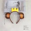 Accesorios para el Cabello de Animales Infantiles de Halloween Diadema de Cabeza de Mono Plátano Orejas Diadema de Felpa para Actuación de Otoño e Invierno Set de Halloween