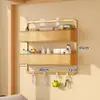 Estante de almacenamiento para dormitorio sin taladro para artículos pequeños y productos de cuidado de la piel, estante de almacenamiento de pared para literas