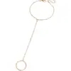 Joia de Mão Europeia e Americana Transfronteiriça, Corrente Elegante e Simples para Dedo, Pulseira de Dedo Versátil, Pulseira de Pulso Feminina, Acessório da Moda