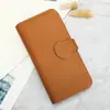 Cartera Larga de Piel de Vaca de Grano Superior con Múltiples Ranuras para Tarjetas, Moderna y Versátil, con Diseño de Color Contrastante, Textura de Piel Genuina y Sensación de Cartera de Mano
