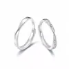 Anillo Mobius de Cobre Blanco Anillos de Pareja para Hombres y Mujeres, Anillos Lisos de Nicho para Estudiantes, Regalo Grabado para el Día de San Valentín