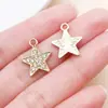 30 Estilos de Pingentes de Estrela de Cinco Pontas, Lua, Estrela de Quatro Pontas, Sol, Estrela de Cinco Pontas Vazada com Pontos Dourados K/Kc Diamante para Acessórios de Joias DIY
