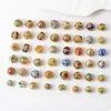 10mm esmaltada banhada a ouro conta esférica charm bead acessório para joias DIY conta superior para pulseira oca