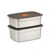 Caja de Conservación de Acero Inoxidable de Grado Alimenticio para Refrigeración y Congelación, Tapa de Micro-Presión, Lonchera Sellada con Tapa