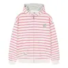 Sudadera cárdigan con capucha a rayas retro americana para hombre y mujer, novedad de otoño 2026, chaqueta casual holgada de moda para pareja