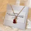 Nuevo Collar Colgante de Calabaza con Gota de Aceite de Zirconia Estilo Chino Moda Clavícula de Gama Alta Joyería de Lujo Ligero Venta al por Mayor