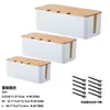 Caja de Cables de Madera de Bambú, Organizador de Regleta, Caja de Gestión de Cables, Caja de Gestión de Cables de Computadora, Regleta, Organizador de Cables de Alimentación