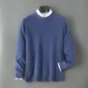 Baicai Rong 2026 Nuevo Suéter de Lana para Hombre Otoño/Invierno Cuello Semi Alto Casual Cálido Base de Punto para Negocios