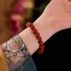 Pulsera de Ágata Roja del Sur de Color Horneado, Llena de Color y Textura, Joyería de Círculo Único Rojo Sangre, un Regalo de Vacaciones para Novio o Novia