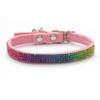 Veludo colorido diamante gato coleira elástica retrátil pequeno coleira de cão simples Bell pet collar atacado
