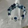 Pulseira de Vidro com Fragmentos de Jade Borboleta Estilo Novo para Mulheres, Pulseira de Girassol de Cristal Colorido Explosivo de Nicho, Em Estoque para Venda no Atacado para Barracas de Mercado