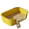 Caixa de areia para gatos extra grande, à prova de vazamentos, à prova de respingos, de tamanho grande, evita que a areia seja espalhada para fora, totalmente fechada ou semi-fechada, estilo aberto, vaso sanitário para gatos com espaço amplo