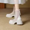 Botas Femininas Estilo Martin Chuyuji 2026 Novas Botas de Malha Respirável para o Verão Salto Grosso Solado Grosso Sandálias Vazadas para Mulheres