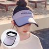 Protección Solar para Niños Sombrero de Sol de Verano de Ala Ancha con Cola de Caballo 2024 Estilo Extranjero Seda de Hielo Sombrero de Copa Vacía Sombrero de Verano para Viaje