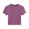 Verão 2023 Novas Mulheres Manga Curta Decote Pequeno Cintura Alta Umbigo Exposto Top Manga Curta Com Fio Slim Fit Camiseta Elástica
