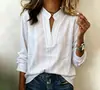Camisas de manga larga a rayas para mujer, estilos casuales de moda, transfronterizas de Amazon europeas y americanas, nuevas