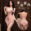 Night Ting Fragancia Ropa Interior Sexy Elegante Sling Bordado para Ajuste Ceñido Recogido Floral Malla Tirante Jumpsuit Ajustado