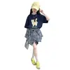 Conjunto para niña 2025 Nuevo Estilo Coreano de Dibujos Animados Manga Corta Top Pantalones Casuales de Cuadros para Bebé Niña Conjunto de Dos Piezas de Moda