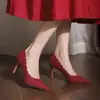 Sapatos de Salto Alto Brancos para Mulheres 2026 Novo Design de Renda Nicho Boca Rasa Sapatos de Casamento Franceses Sapatos de Noiva Elegante Estilo Socialite