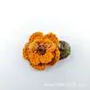 Crochê de algodão puro fita floral de duas camadas folha peças florais tricotadas à mão acessórios de decoração de roupas DIY elásticos de cabelo e acessórios de cabelo femininos