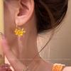 Pendientes de perlas con flecos de osmanthus Super Fairy, dulces y delicados, para mujer, estilo retro francés, con cara a juego.
