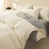 Conjunto de Roupa de Cama Simples de Algodão Puro Quatro Peças Universal para Todas as Estações Lençol de Cama 100% Algodão Lençol com Elástico Capa de Edredom Conjunto de Roupa de Cama para Dormitório Três Peças