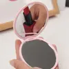 Nuevo Espejo Redondo Plegable, Espejo de Maquillaje Portátil, Espejo Cosmético de Mano, Espejo Pequeño Plegable de Doble Cara con Textura Mate