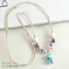 Colgante de Cerámica de Oso Corto Colorido Cadena de Suéter Tejida a Mano Nicho Joyería para Estudiantes Artísticos Cadena para Clavícula Venta al por Mayor