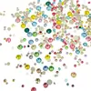 K9 Novo Super Brilhante Fundo Plano Colorido Redondo Pedras de Strass para Unhas Misturadas Pedras de Strass Trituradas Pedras Redondas Dopamina Adesivos de Unhas Decorações