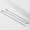 Cadena de Acero Inoxidable de Venta Caliente Europea y Americana, Cadena Cruzada Ovalada Soldada que Conserva el Color, Cadena de Suéter Versátil Simple de Moda, Joyería