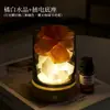 Luz de noche difusora de piedra de cristal natural, luz de noche de piedra cruda para aromaterapia, decoración de luz ambiental para dormitorio en casa, venta al por mayor