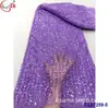 Vestido de Noiva Retro Francês Totalmente Bordado com Lantejoulas Flor Grande Bordado Tecido de Renda Vestido Vestido Malha Bordado Atacado
