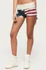 Camisola con Estampado de Bandera Americana Estilo Y2K Milenio, Top Corto Ajustado tipo Tanque, Prenda Interior Superior Estilo Europeo y Americano