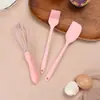 Brocha de Aceite de Silicona Mini Traje de Horneado de Silicona Juego de Tres Piezas Temperatura Alta Raspador de Silicona para Pastel y Crema Batidor de Huevos