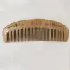 Peine de Sándalo Verde con Mango, Peine de Media Luna, Peine de Madera para Peluquería para el Cuero Cabelludo, Portátil para Uso en Casa, Peine de Madera Ancho y Fino, Madera Maciza