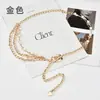 Cadena de Cintura Tejida de Metal con Hebilla de Pin, Perlas y Pedrería, Transfronteriza, para Hombres y Mujeres, Cinturón Accesorio de Vestido de Lujo Ligero Moda Hip-Hop para Mujeres