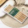Pares de Hashis de Bambu Impressos Sem Verniz para Uso Doméstico Dez Pares de Novos Hashis de Bambu Esculpido Naturais Hashis de Feira para Venda no Atacado