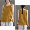 Nuevo Chaleco Retro de Algodón y Lino para Mujer de Verano, Ropa Exterior Bordada Artística y Top de Tirantes Interior para Mujer 2538