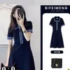 Vestido de Punto de Seda Helada Estilo Hepburn Coreano para Verano, Talla Pequeña, Adelgazante, Elegante, Moderno, Rejuvenecedor, Vestido Corto Casual
