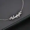 Colar Personalizado com Nome e Significado DIY de Carta em Inglês para Casal Melhor Amigo Versátil Acessível Luxo Aço Titânio Corrente de Clavícula Corrente de Suéter