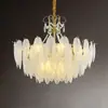 Lámpara de araña de cristal de cristal de cobre puro, modelo nuevo 2026, iluminación comercial de diseño minimalista moderno de lujo para comedor y sala de estar
