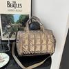 Bolsa de Ombro Algodão Penas Moda Europeia e Americana Estilo Transfronteiriço Bolsa de Roupa de Algodão Simples Grande Capacidade Bolsa Feminina Bolsa Coreana da Moda