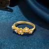 Anillo de flor floreciente moda para mujer lujo ligero anillo suelto incrustado perla artificial anillo de oro falso pulsera