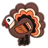 Clip para bolígrafo de PVC de pavo de dibujos animados del Día de Acción de Gracias transfronterizo, clip decorativo DIY para lápiz de hoja de arce de otoño, piña, pajilla