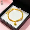 Pulsera de Mariposa Dorada Perla Hielo Triturado, Pulsera de Calabaza Corazón Perla de la Suerte, Trébol de Cuatro Hojas Oro Arena, Venta Directa del Fabricante