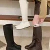 Botas Planas Europeas y Americanas de Caña Alta para Mujer, Diseño Versátil de Mango, Botas Elásticas, Botas Adelgazantes, Novedad Otoño/Invierno 2026