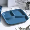 Plato Cuadrado Compartimentado para Trigo Transfronterizo, Estilo de Lujo de Alta Gama, Plato Cuadrado de Cena con Tres Compartimentos, Plato para Comidas Ligeras y Pérdida de Peso