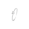 Anillo de Plata de Ley S925 con Forma de Corazón y Circonita Blanca para Mujer, Lujo Ligero, Sencillo y Ultradelgado, Anillo con Piedra de Circonita de Colores, Anillo de Cola Abierta Personalizable