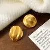 Pendientes de Geometría Redonda Cepillada con Textura de Pliegues Simples para Viajeros de Nicho, Pendientes de Lujo de Gama Alta Elegantes y Modernos Accesibles para Mujeres