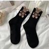 Meias Femininas Estilo Princesa Versátil Meia-Calça Algodão Estilo Coreano Meias Felpudas Outono e Inverno Estilo Preppy Meias de Pelúcia Desenho Animado para Meninas